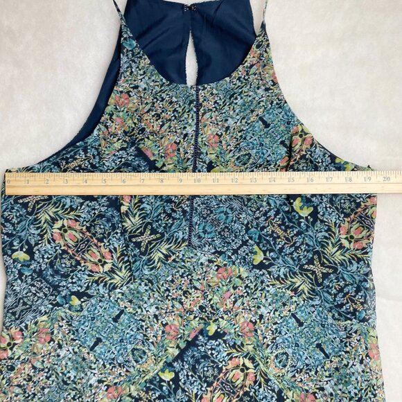 BCBGeneration Womens Multicolor Lightweight Floral Mint Tea A-Line Dress Size L - Picture 4 of 14